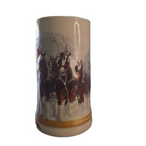 Budweiser Holiday Stein 2012 Winter Wonderland Clydesdales Ceramic Mug 1067977